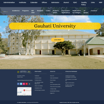 Custom web development project for Gauhati University