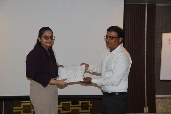 Employee awarding at townhall